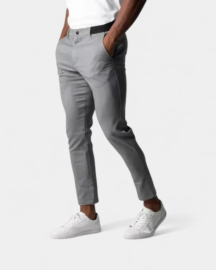 Męskie Spodnie Slim Stretch – Dopasowane Chinosy Smart-Casual do Biura i Codziennego Użytku
