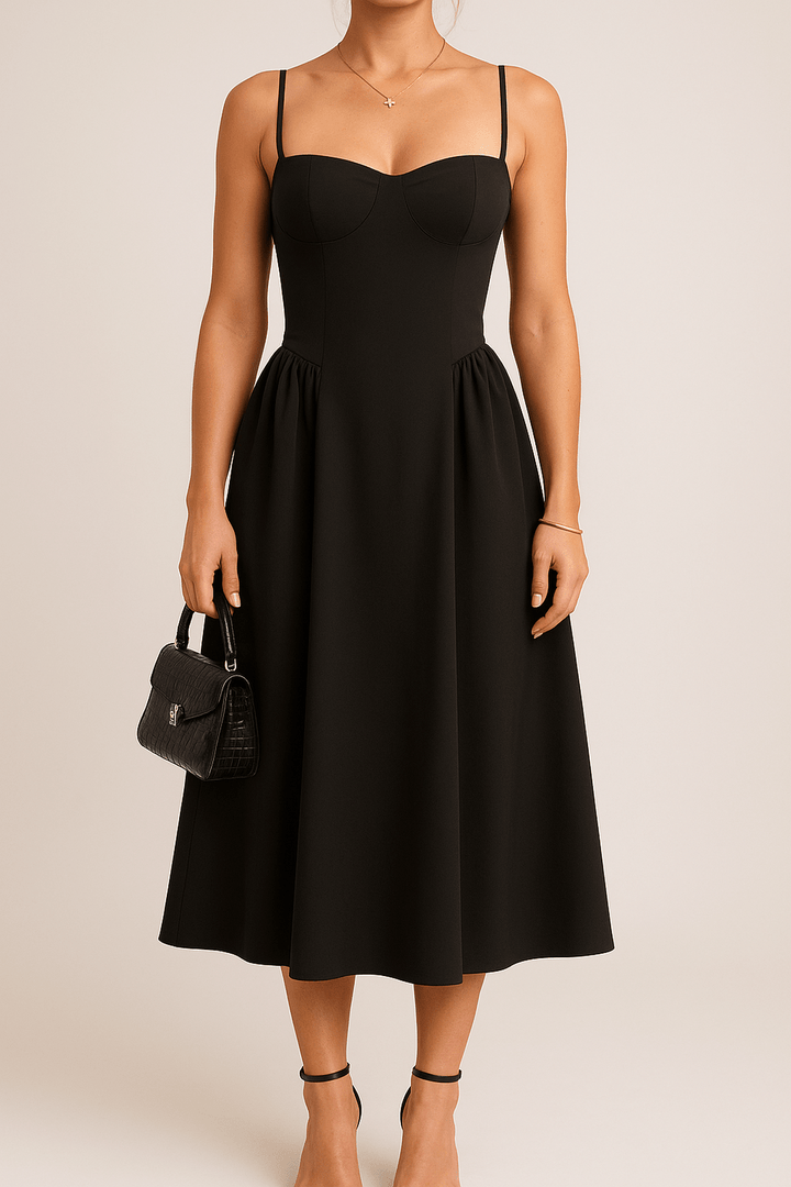 Sukienka midi w stylu fit and flare dla kobiet – styl koronkowy na letnie imprezy i wydarzenia
