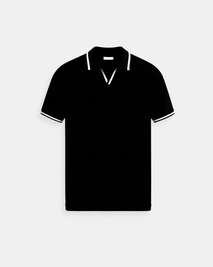 Męska koszulka polo z kontrastowym kołnierzykiem, krótki rękaw, lekka, oddychająca, stylowa, smart casual, nowoczesny krój