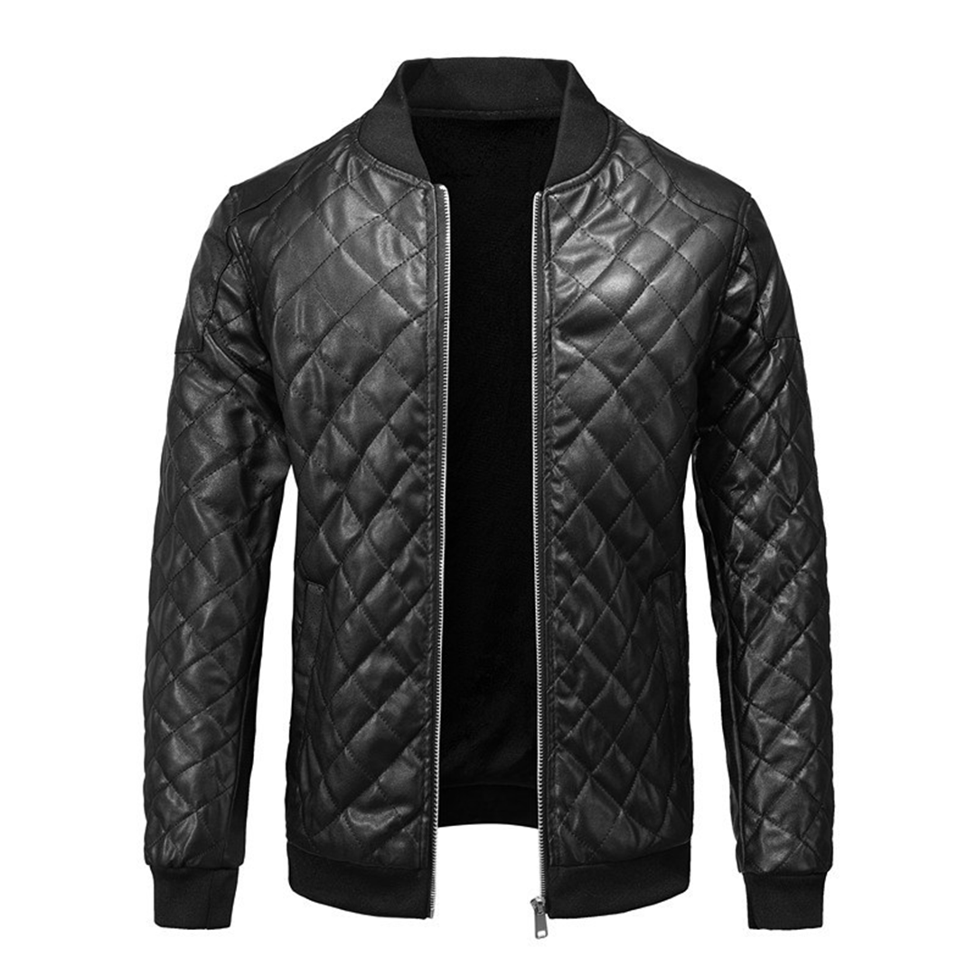 Męska Premium Skórzana Kurtka – Stylowa Slim Fit Nowoczesna Klasyka Trwała Codzienna Odzież Wierzchnia