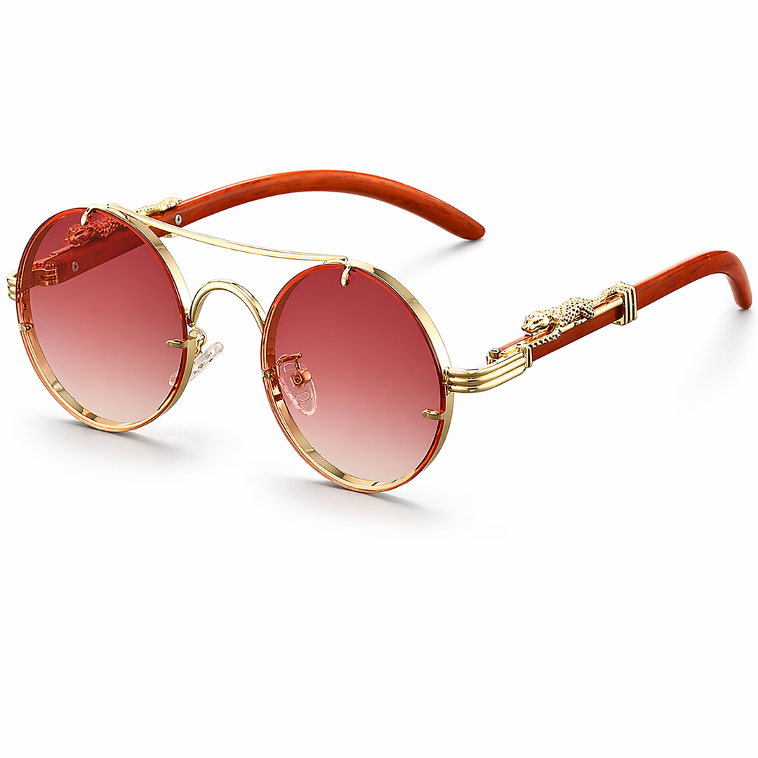 Męskie Okulary Przeciwsłoneczne Okrągła Ramka Metal Retro Design
