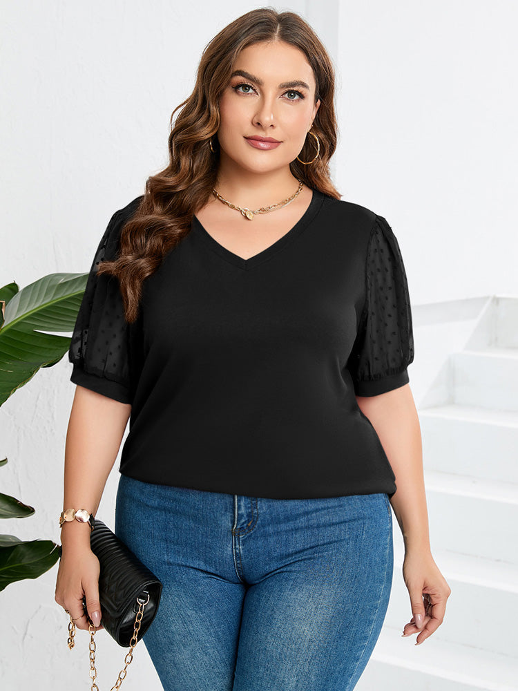 Kobiece top z dekoltem w serek i bufkami – Kobiecy, letni styl casual