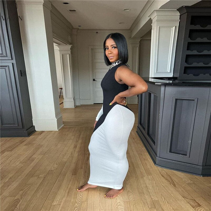 Asymetryczna Sukienka Maxi Bodycon dla Kobiet – Modelująca Sukienka na Okazje, Imprezy i Wieczory