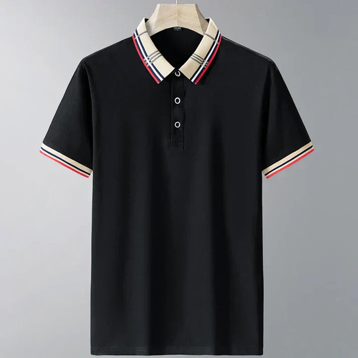 Męska koszulka polo z kontrastowym kołnierzykiem, wyrafinowany styl smart casual