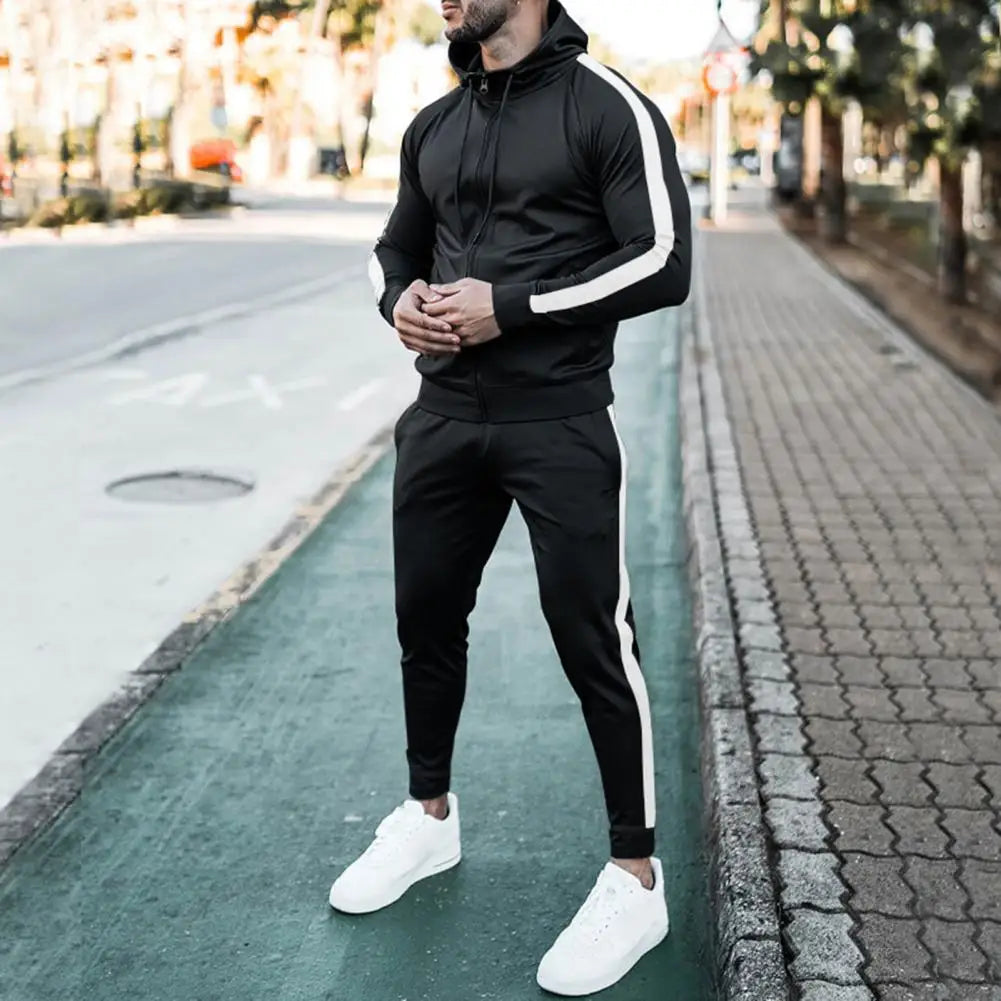 Męski Zestaw Dresowy Ponadczasowy Styl Wygodny Miękki Materiał Casual Sportowa Odzież Kompletny Strój