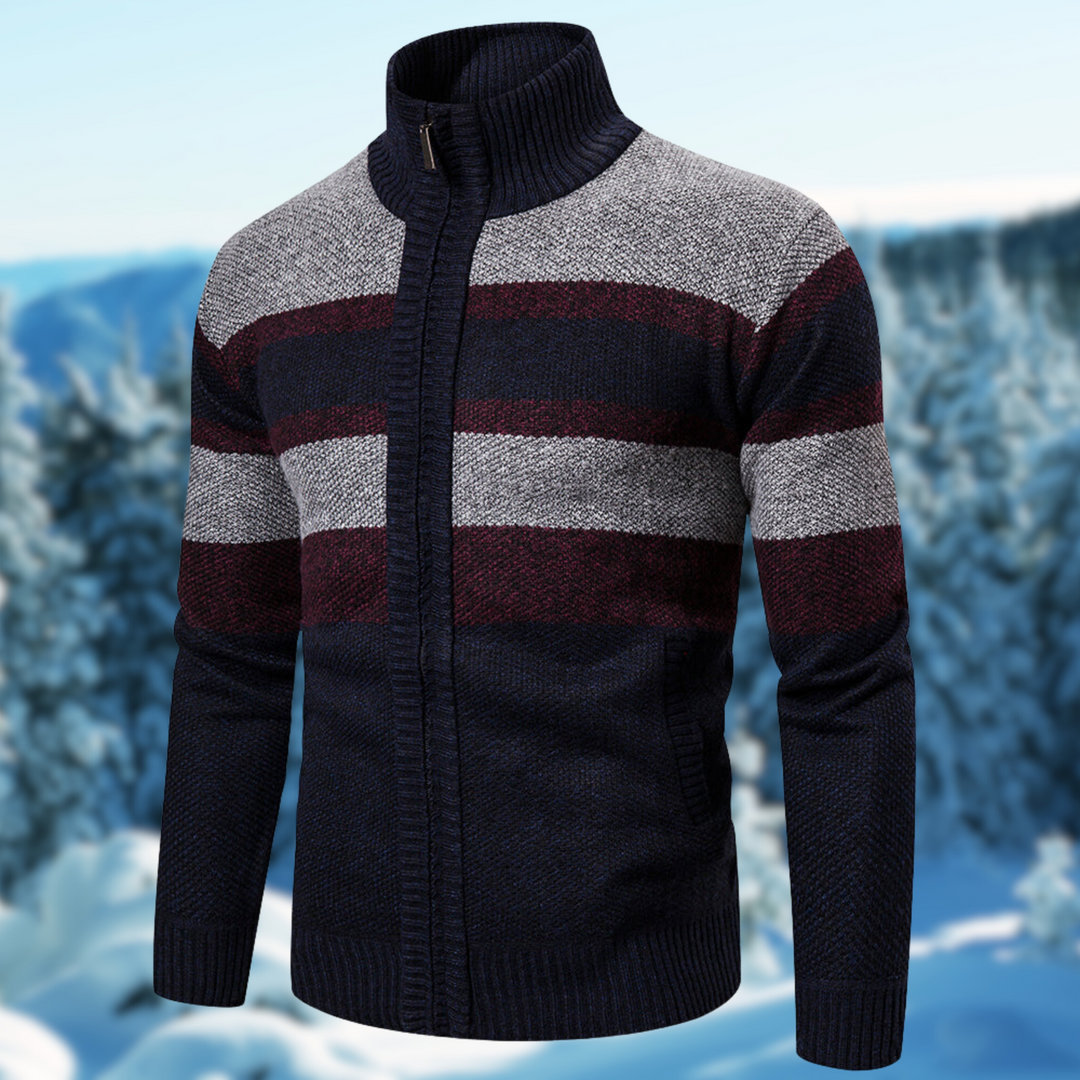 Męski Sweter w Paski z Dzianiny Lekki i Stylowy na Co Dzień