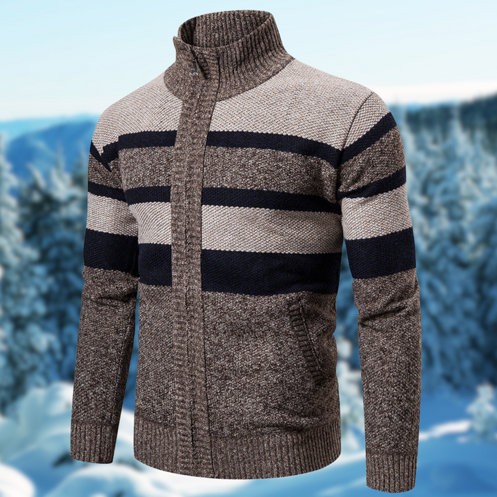 Męski Sweter w Paski z Dzianiny Lekki i Stylowy na Co Dzień