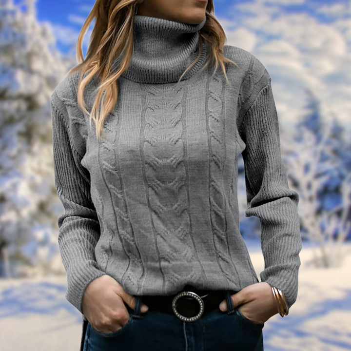 Damski sweter z golfem – miękki, ciepły, dopasowany pulower, elegancki i wygodny sweter