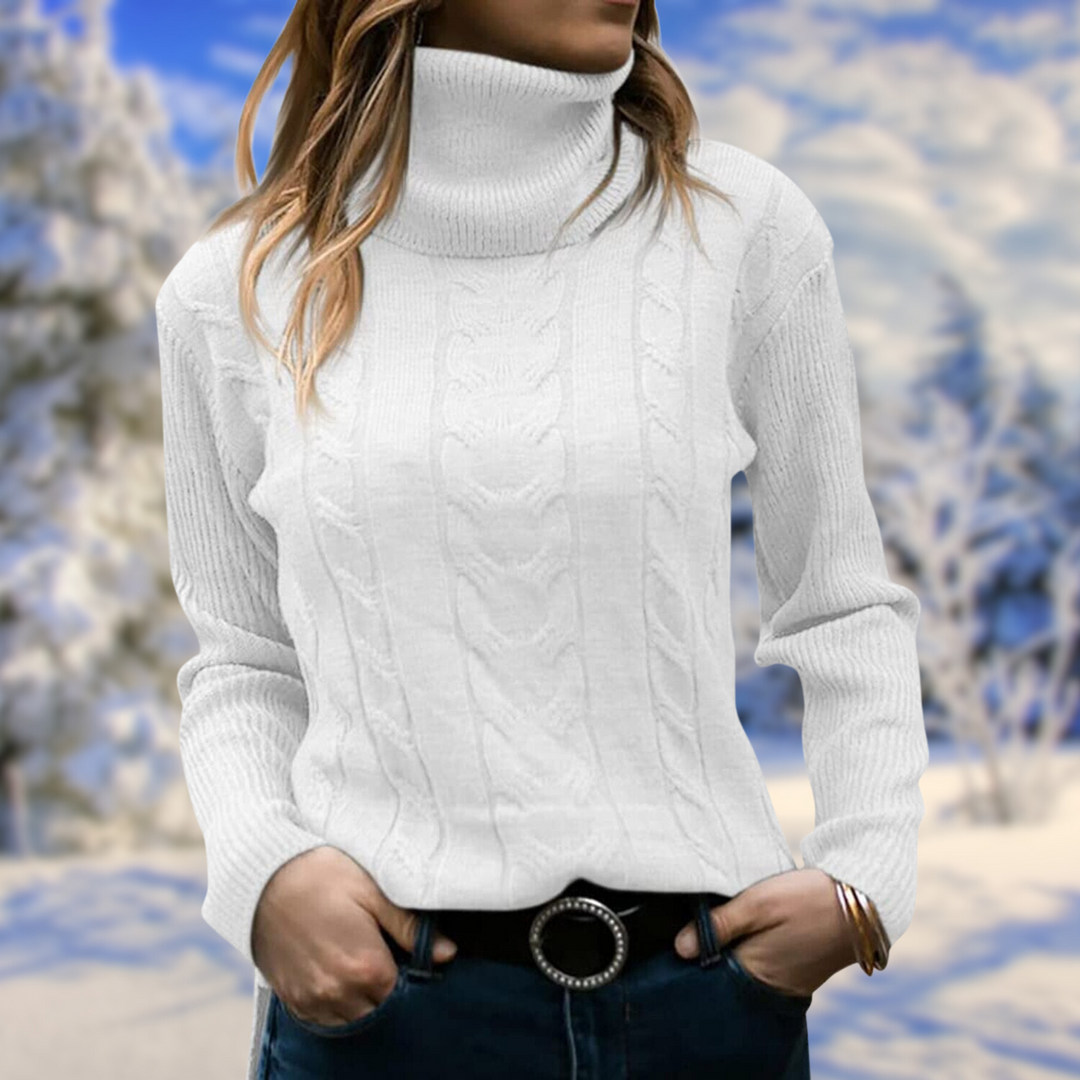 Damski sweter z golfem – miękki, ciepły, dopasowany pulower, elegancki i wygodny sweter