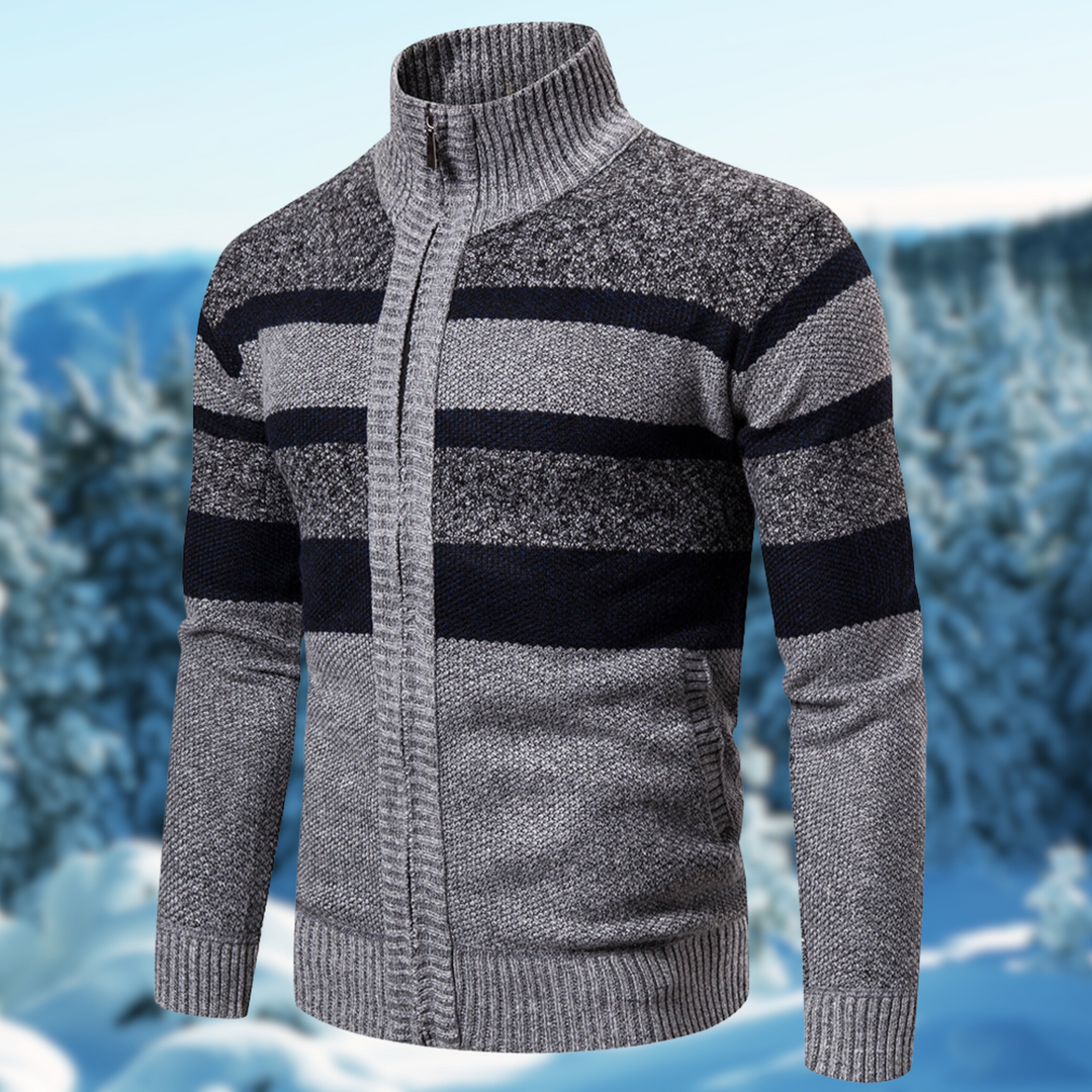 Męski Sweter w Paski z Dzianiny Lekki i Stylowy na Co Dzień