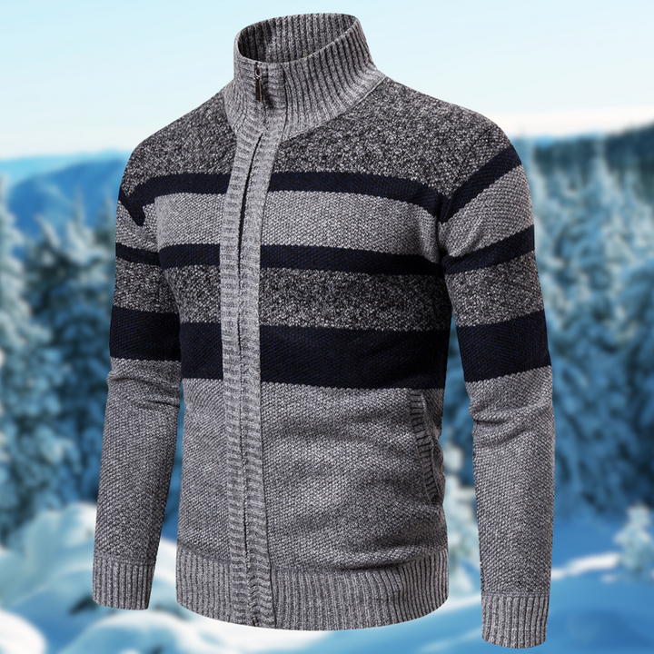 Męski Sweter w Paski z Dzianiny Lekki i Stylowy na Co Dzień