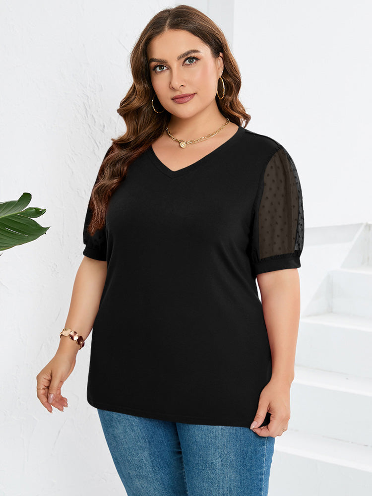 Kobiece top z dekoltem w serek i bufkami – Kobiecy, letni styl casual