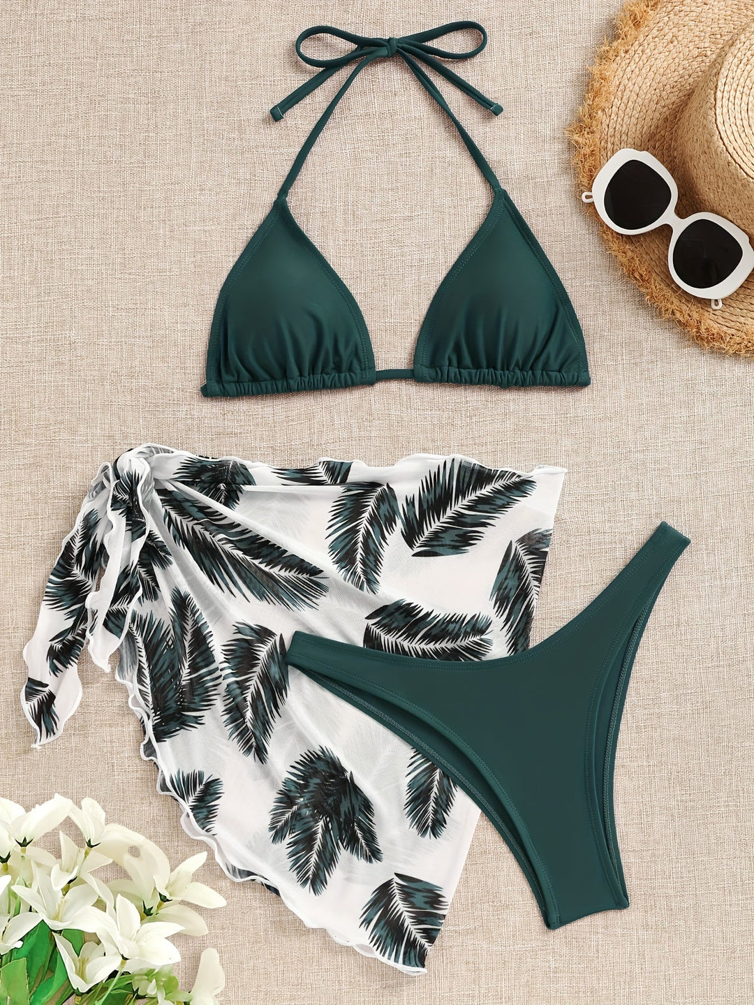 Kobiece Bikini Halter w Zestawie z Wydrukiem na Wakacje