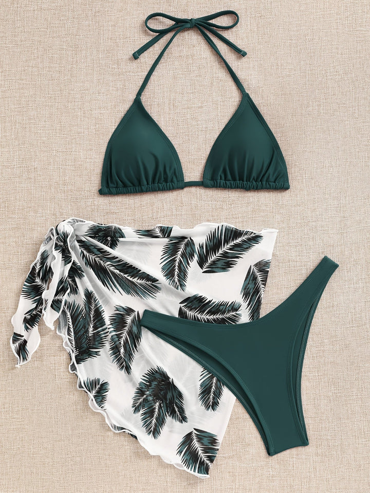 Kobiece Bikini Halter w Zestawie z Wydrukiem na Wakacje