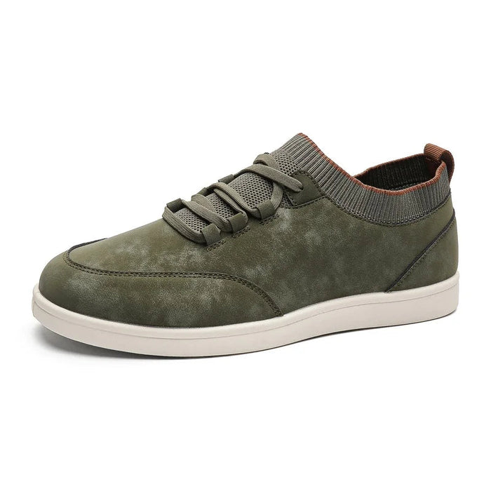 Męskie sneakersy z kołnierzem skarpetkowym – buty sznurowane w stylu vintage do codziennego użytku w mieście