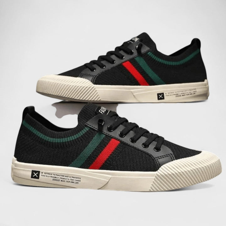 Męskie Trampki Knit Low-Top – Oddychające Buty Sznurowane na Co Dzień w Stylu Smart-Casual