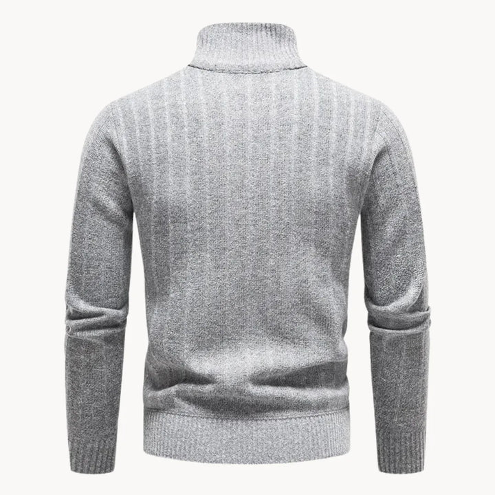 Męski sweter z ćwierć zamkiem i stójką, dzianinowy, z długim rękawem, casualowy, elegancki, codzienny sweter do warstwowego noszenia