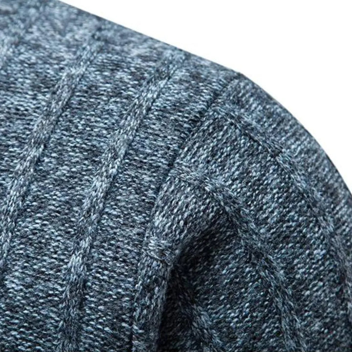 Męski sweter z ćwierć zamkiem i stójką, dzianinowy, z długim rękawem, casualowy, elegancki, codzienny sweter do warstwowego noszenia