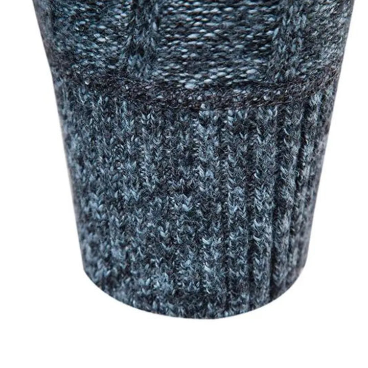 Męski sweter z ćwierć zamkiem i stójką, dzianinowy, z długim rękawem, casualowy, elegancki, codzienny sweter do warstwowego noszenia