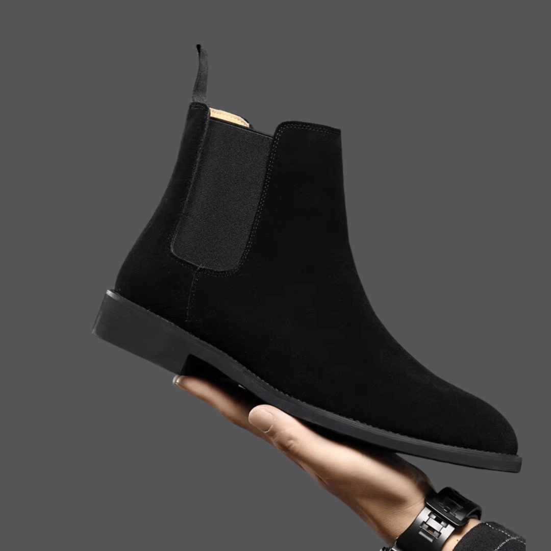 Męskie zamszowe buty klasyczne, wsuwane, w stylu ankle do codziennego i smart-casual