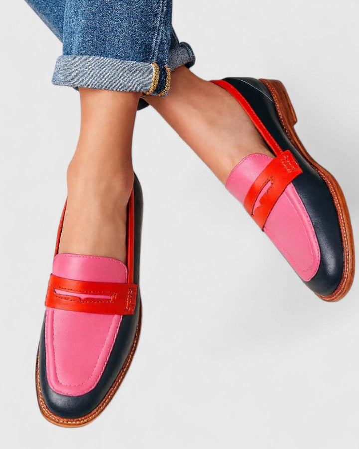 Damskie klasyczne loafersy z okrągłym noskiem – wygodne buty wsuwane do pracy i na smart casual