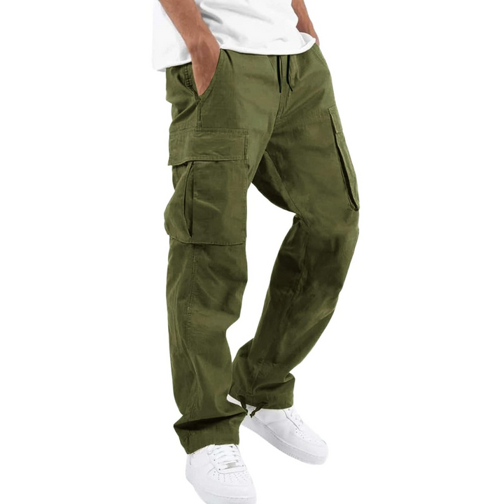 Męskie Spodnie Cargo w Luźnym Stylu z Wieloma Kieszeniami, Ubrania Streetwear