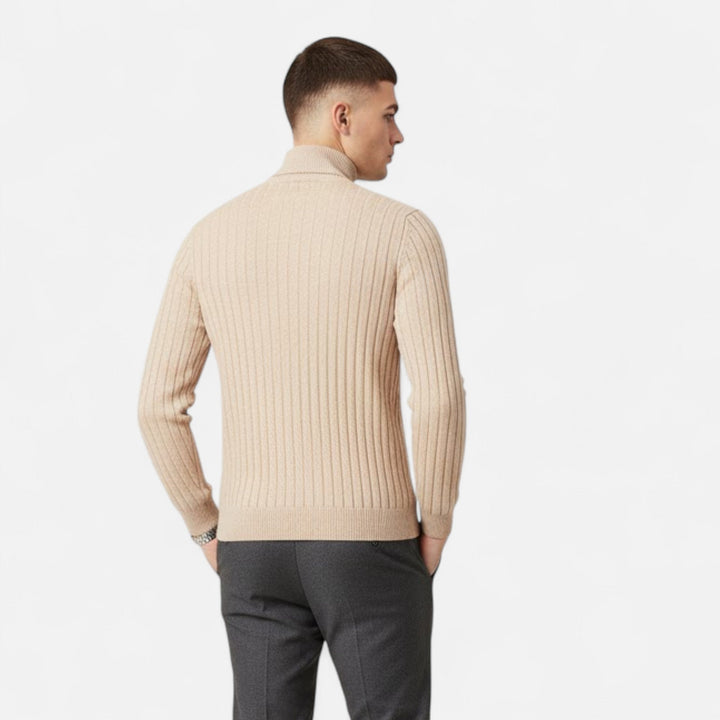 Valmonti | Męski sweter z kaszmiru z wysokim kołnierzem w oversize