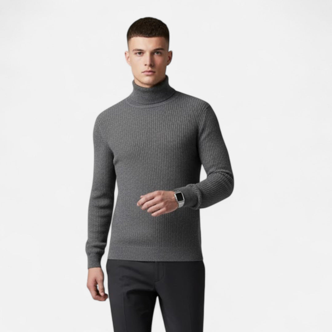 Valmonti | Męski sweter z kaszmiru z wysokim kołnierzem w oversize