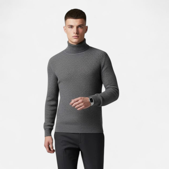 Valmonti | Męski sweter z kaszmiru z wysokim kołnierzem w oversize