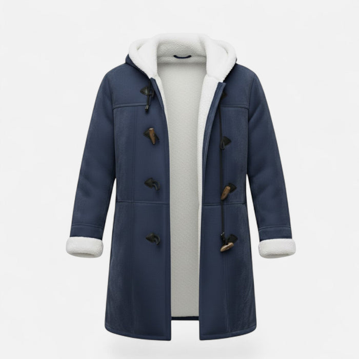 Valmonti | Kobiecy zimowy płaszcz z kapturem i guzikami z kieszeniami