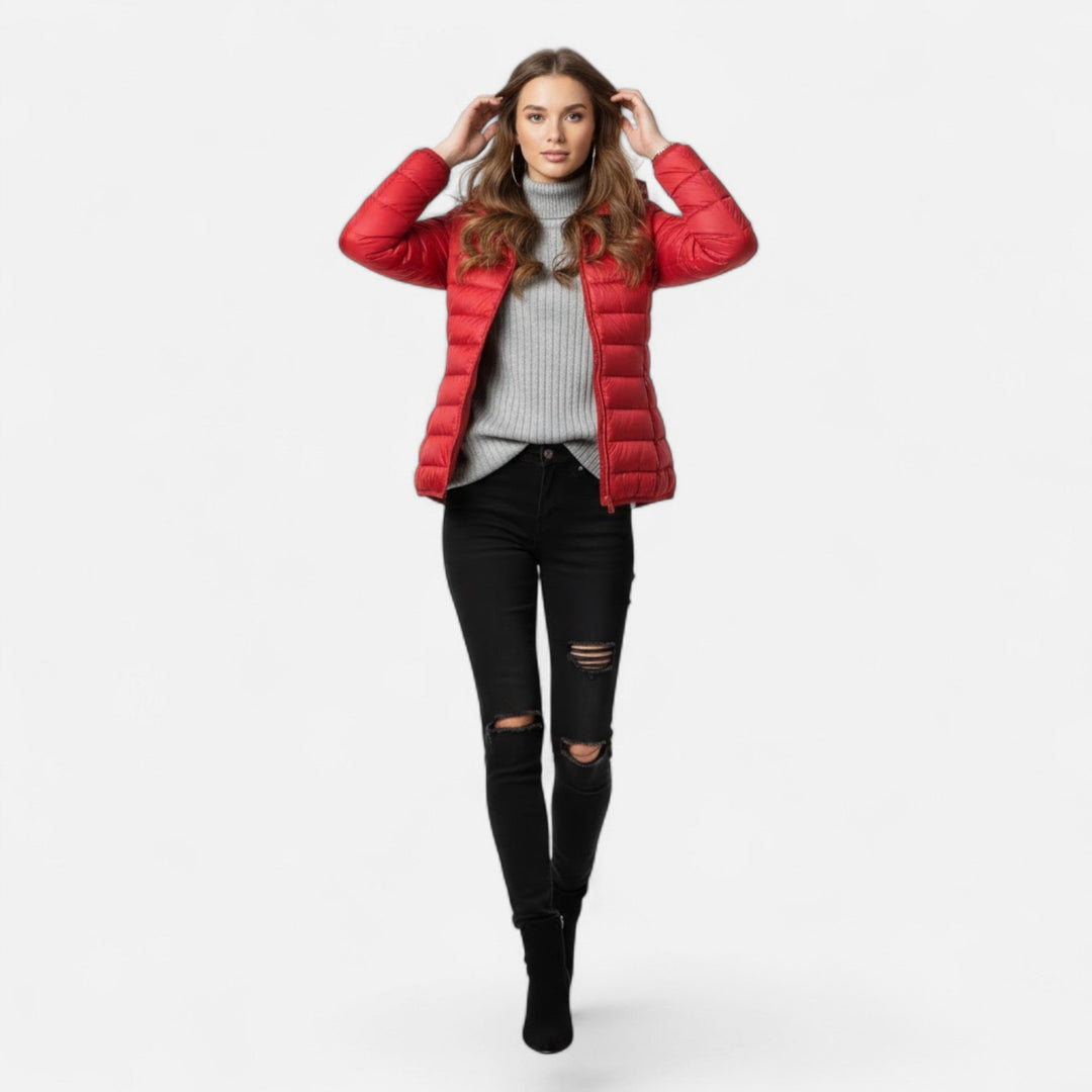 Valmonti | Damski Lekki Puchowy Płaszcz Plus-Size