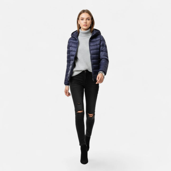 Valmonti | Damski Lekki Puchowy Płaszcz Plus-Size