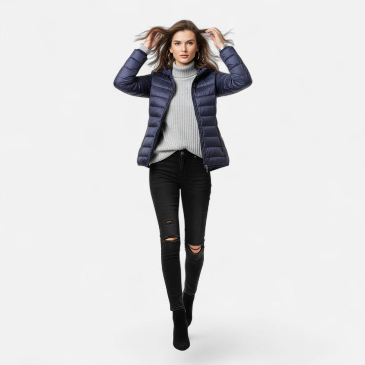 Valmonti | Damski Lekki Puchowy Płaszcz Plus-Size