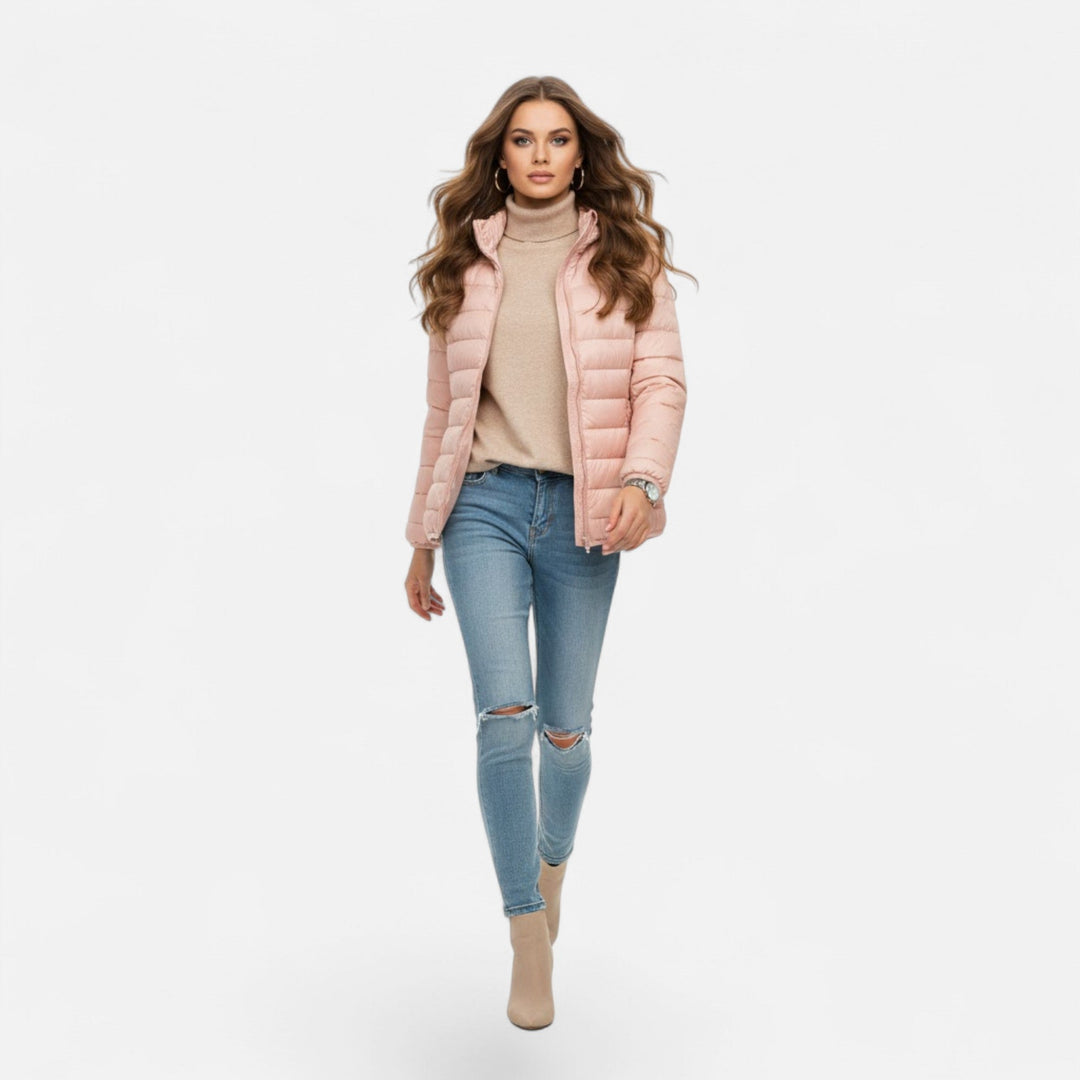 Valmonti | Damski Lekki Puchowy Płaszcz Plus-Size