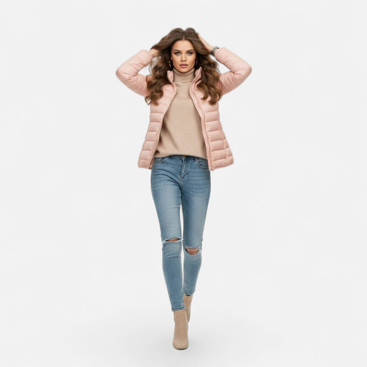 Valmonti | Damski Lekki Puchowy Płaszcz Plus-Size