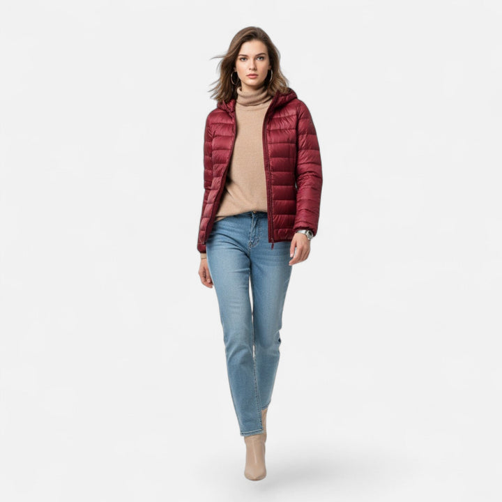 Valmonti | Damski Lekki Puchowy Płaszcz Plus-Size