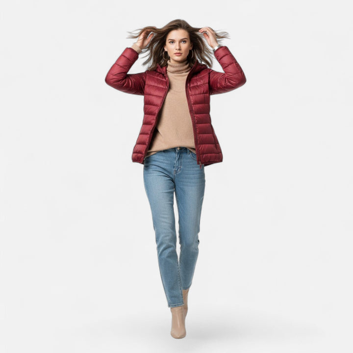Valmonti | Damski Lekki Puchowy Płaszcz Plus-Size