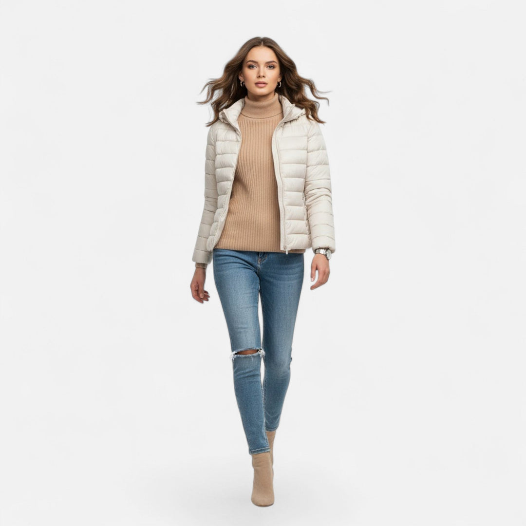 Valmonti | Damski Lekki Puchowy Płaszcz Plus-Size