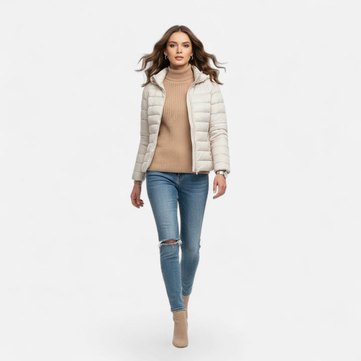 Valmonti | Damski Lekki Puchowy Płaszcz Plus-Size