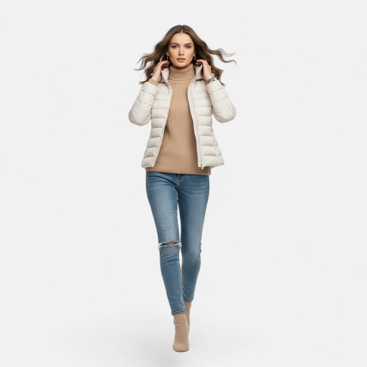 Valmonti | Damski Lekki Puchowy Płaszcz Plus-Size