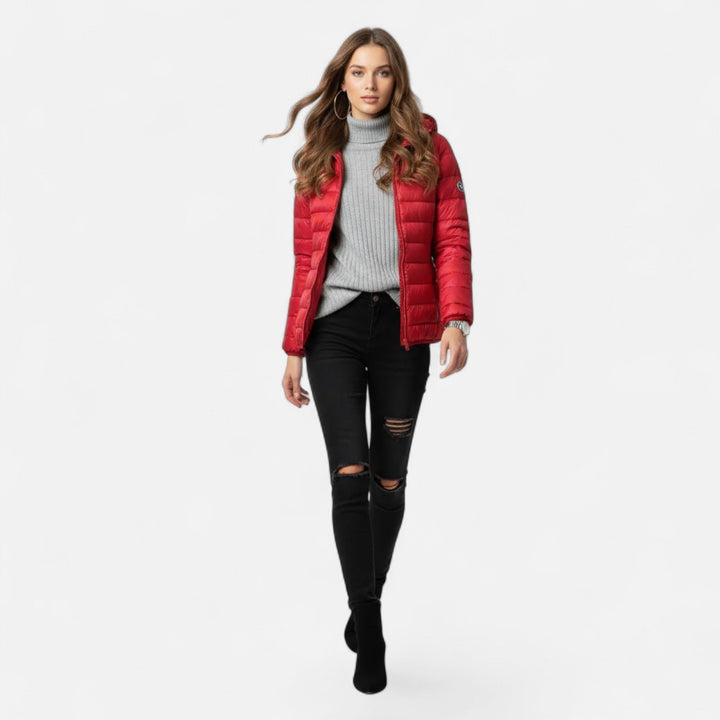Valmonti | Damski Lekki Puchowy Płaszcz Plus-Size