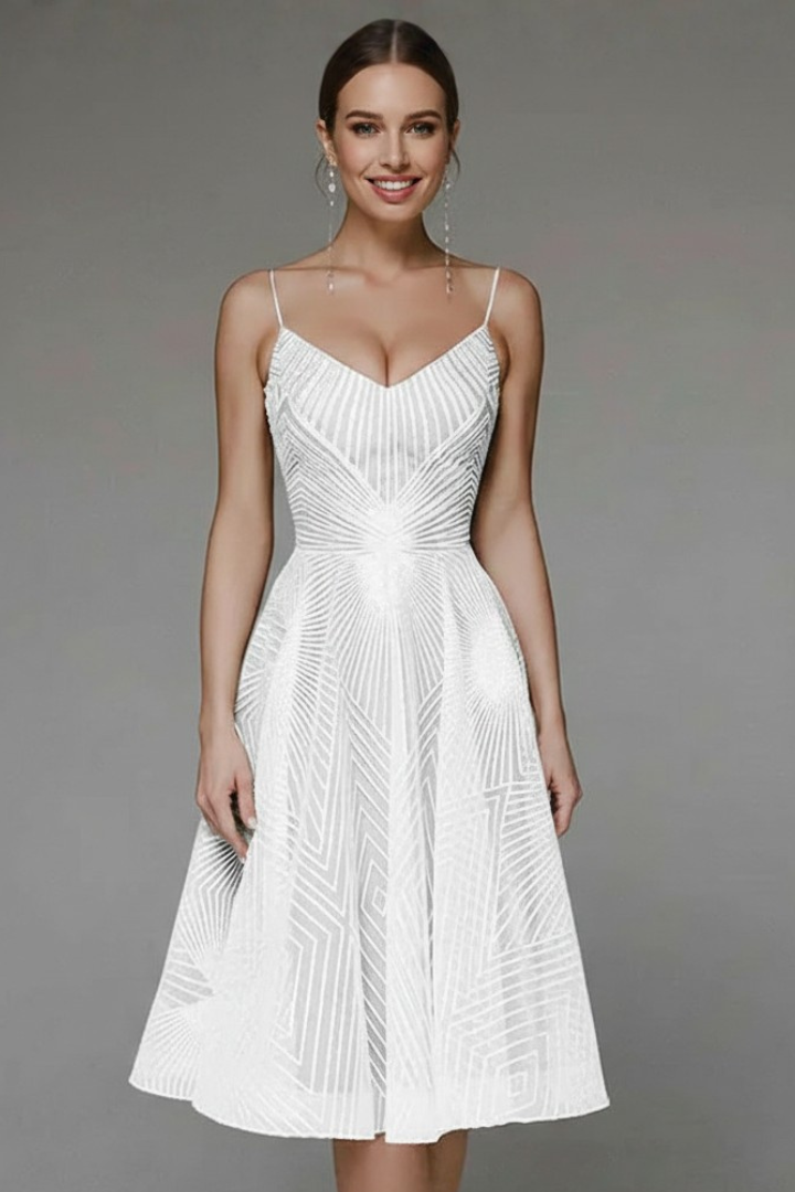 Sukienka Midi w Stylu Fit and Flare dla Kobiet – Styl na Ramiączkach na Letnie Wydarzenia