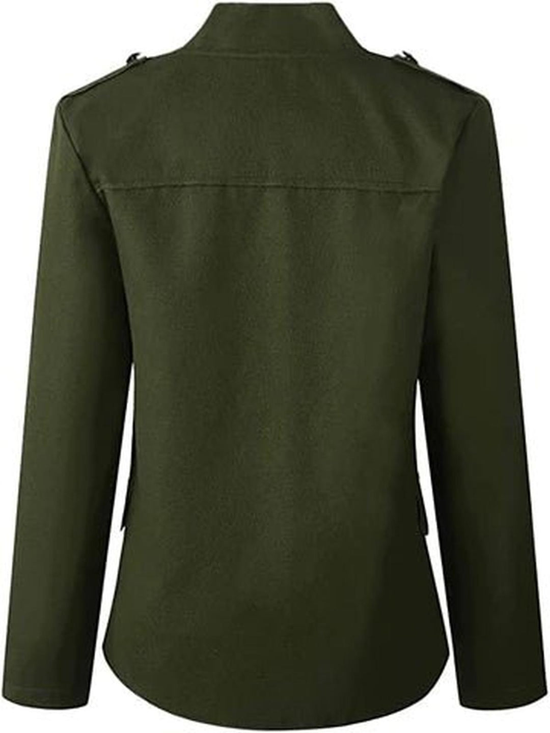 Króka kurtka inspirowana militariami dla kobiet – Strukturalna warstwa z guzikami z przodu do smart casual