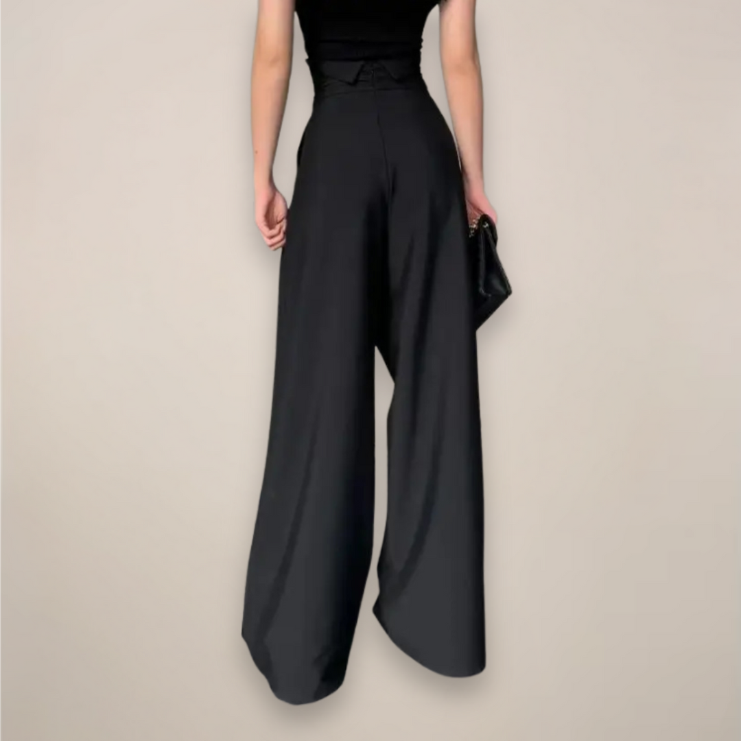 Damskie Spodnie o Wysokim Stanowisku z Szerokimi Nogawkami – Elegancki Letni Styl do Smart Casual i Wieczorowych Stylizacji