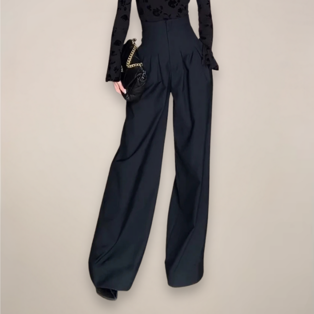 Damskie Spodnie o Wysokim Stanowisku z Szerokimi Nogawkami – Elegancki Letni Styl do Smart Casual i Wieczorowych Stylizacji