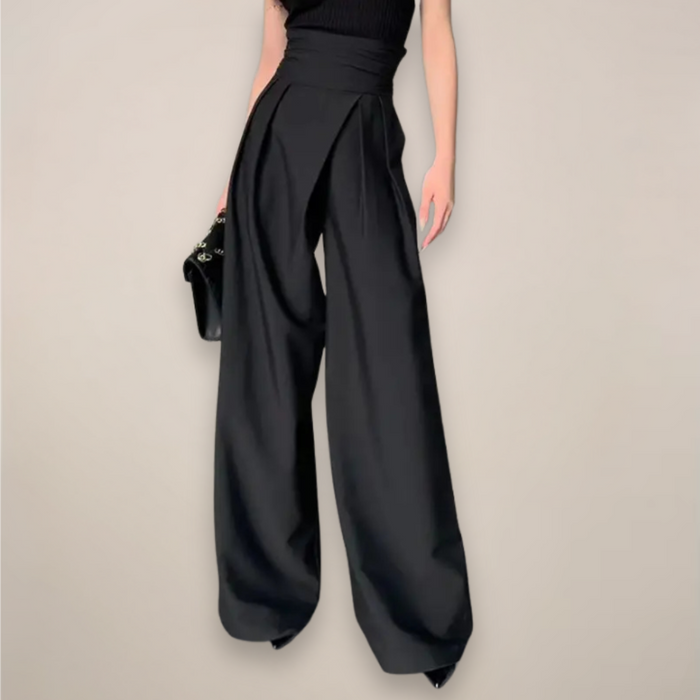 Damskie Spodnie o Wysokim Stanowisku z Szerokimi Nogawkami – Elegancki Letni Styl do Smart Casual i Wieczorowych Stylizacji