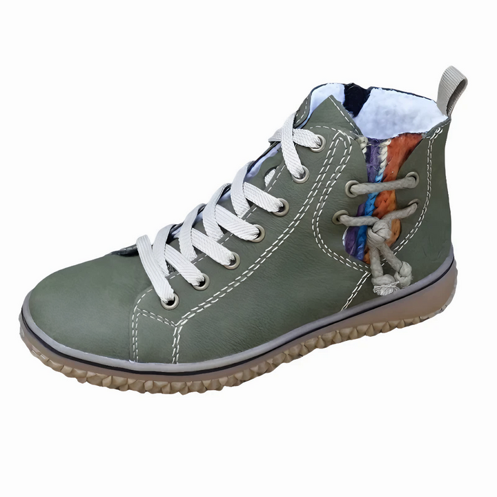 Damskie sneakersy z kontrastowym szwem na wysokim obcasie