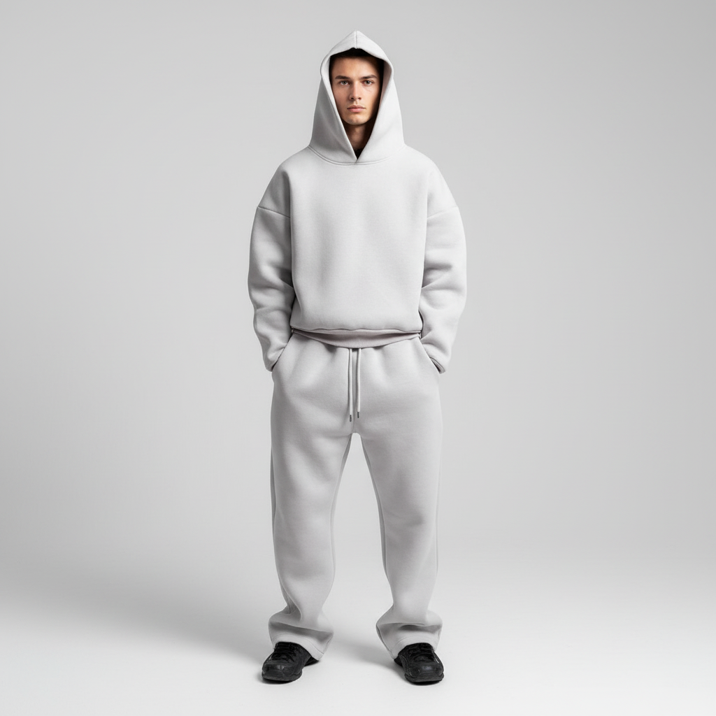 Męski Oversized Hoodie i Zestaw Spodni Dresowych – Oddychający Dres na Trening i Wygodę