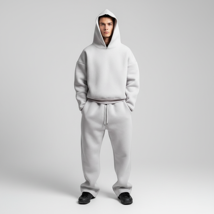 Męski Oversized Hoodie i Zestaw Spodni Dresowych – Oddychający Dres na Trening i Wygodę