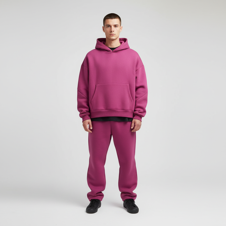 Męski Oversized Hoodie i Zestaw Spodni Dresowych – Oddychający Dres na Trening i Wygodę